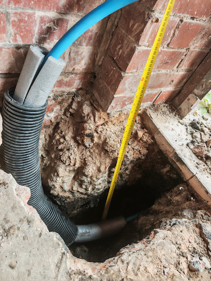 Lead pipe replacement work in Stockport